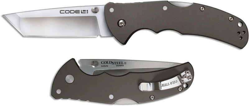 Cold Steel Knives Cold Steel 58PT Code 4 Knife S35VN Tanto Gray Aluminum Tri-Ad Lock Folder 4 Cold Steel Knives Cold Steel 58PT Code 4 Knife S35VN Tanto Gray Aluminum Tri-Ad Lock Folder - Image 2
