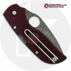Spyderco Knives MODIFIED Spyderco Chaparral Lightweight - The Ron Burgundy - Acid Stonewash - Rit Dyed Handle 10 Spyderco Knives MODIFIED Spyderco Chaparral Lightweight - The Ron Burgundy - Acid Stonewash - Rit Dyed Handle -Cheap Case Knives Store DSC05196 4 LOGO
