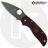 Spyderco Knives MODIFIED Spyderco Chaparral Lightweight - The Ron Burgundy - Acid Stonewash - Rit Dyed Handle