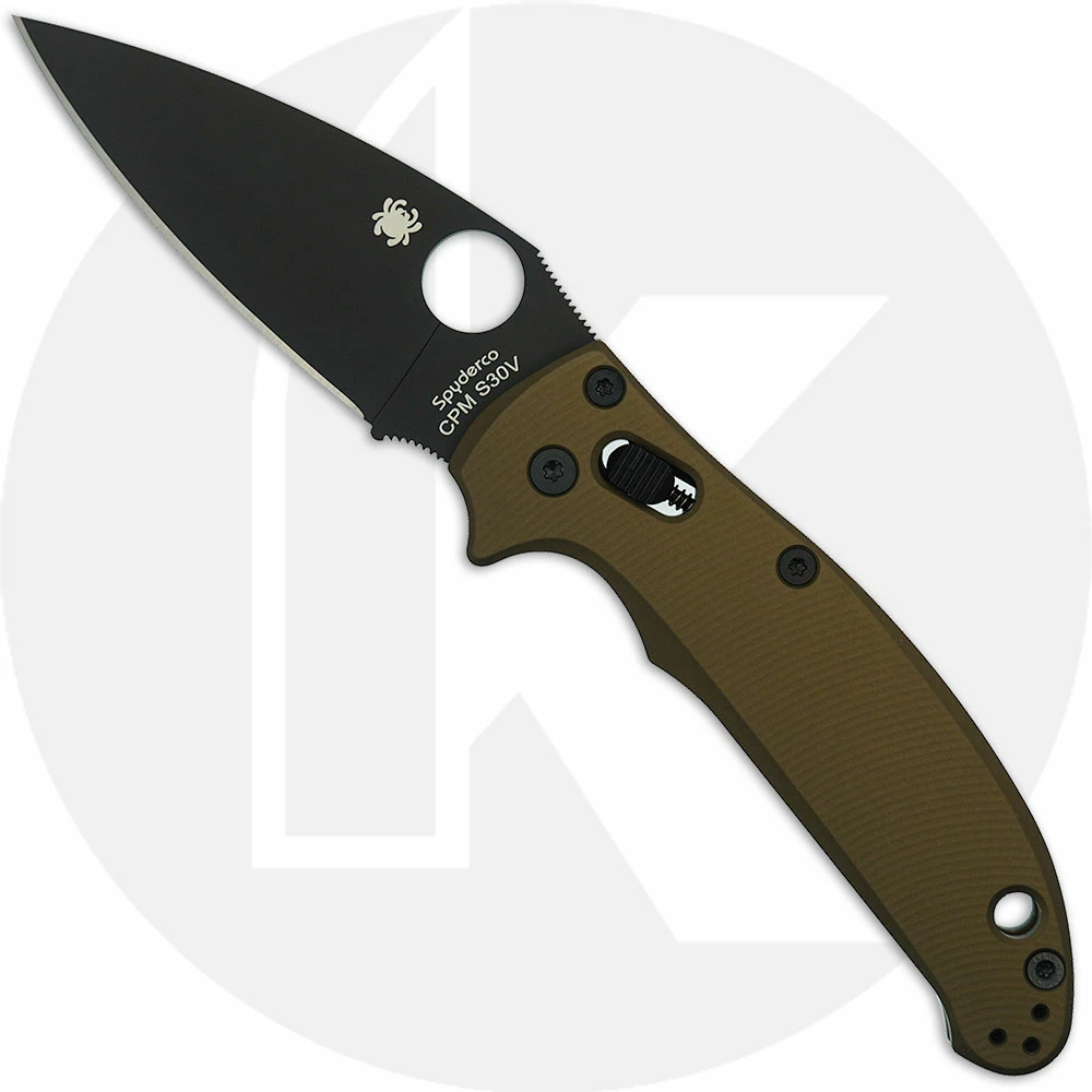 Spyderco Knives MODIFIED Spyderco Manix 2 Knife With Black DLC Blade + AWT Linerless Manix FDE Scales + Light Spring Kit 3 Spyderco Knives MODIFIED Spyderco Manix 2 Knife With Black DLC Blade + AWT Linerless Manix FDE Scales + Light Spring Kit