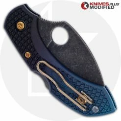 Spyderco Knives MODIFIED Spyderco K390 Wharncliffe Dragonfly Knife - Acid Stonewash - Heat Color Hardware - Rit Dye Fade -Cheap Case Knives Store KP C28 DUSKFADE CLOSED BACK