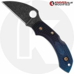 Spyderco Knives MODIFIED Spyderco K390 Wharncliffe Dragonfly Knife - Acid Stonewash - Heat Color Hardware - Rit Dye Fade
