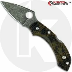 Spyderco Knives MODIFIED Spyderco Dragonfly 2 - ACID WASH - Zome Green Handle