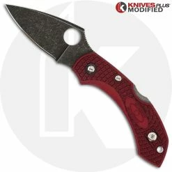 Spyderco Knives MODIFIED Spyderco Dragonfly 2 - The Red Dragon - ACID WASH - Cherry Red Handle