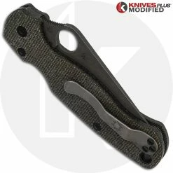 Spyderco Knives MODIFIED Spyderco Para Military 2 Knife With Acid Stonewash Blade + KP Dark Brown Micarta Scales + KP All Black Hardware 7 Spyderco Knives MODIFIED Spyderco Para Military 2 Knife With Acid Stonewash Blade + KP Dark Brown Micarta Scales + KP All Black Hardware -Cheap Case Knives Store KP C81 1 CLOSED BACK 1