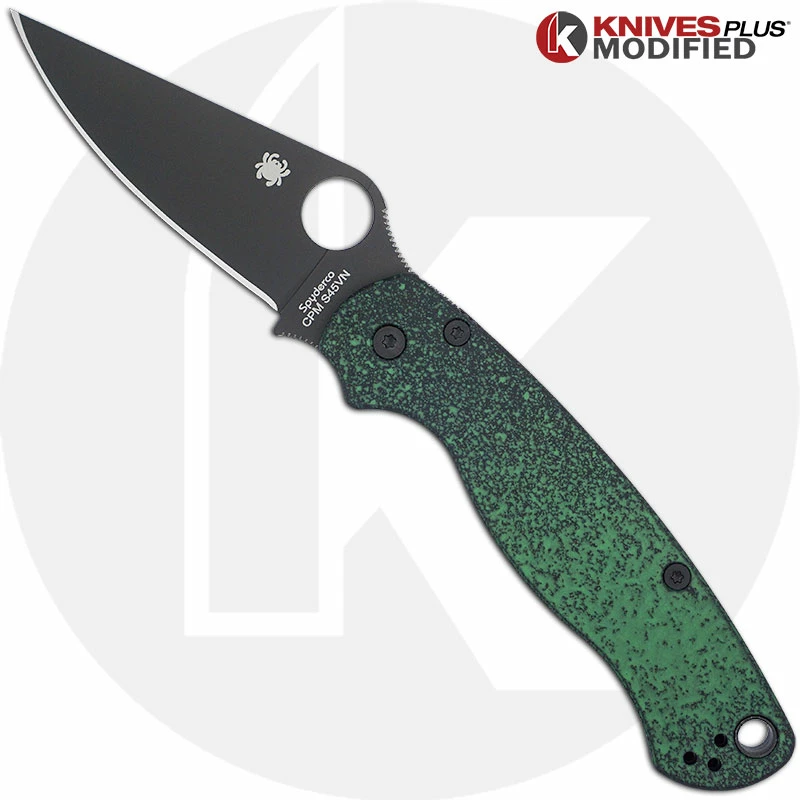 Spyderco Knives MODIFIED Spyderco Paramiliary 2 Knife - Black DLC - AWT Custom Anodized Scales 3 Spyderco Knives MODIFIED Spyderco Paramiliary 2 Knife - Black DLC - AWT Custom Anodized Scales