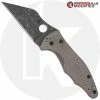 Spyderco Knives MODIFIED Spyderco Yojimbo 2 Knife With Acid Stonewash Blade + KP Brown Micarta Scales + KP All Black Hardware -Cheap Case Knives Store KP C85GP2 6 OPEN FRONT 2