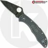 Spyderco Knives MODIFIED Spyderco Delica 4 - Acid Wash - Regrind - Gray Handle/Gray Backspacer