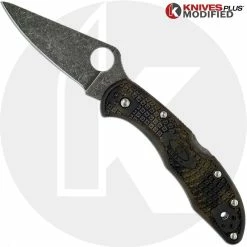 Spyderco Knives MODIFIED Spyderco Delica 4 - Acid Wash - Zome Handle