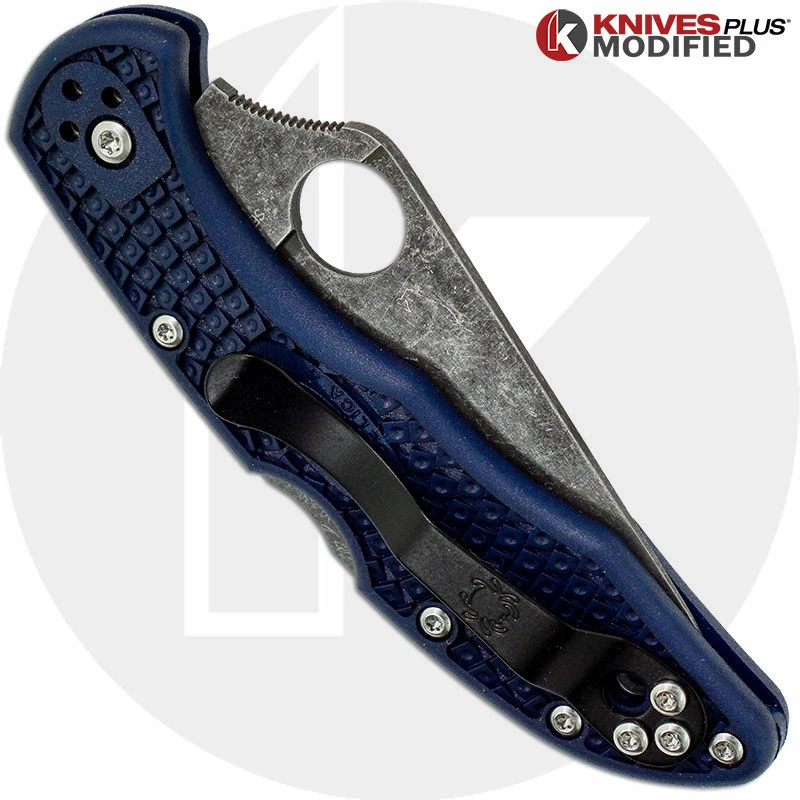 Spyderco Knives MODIFIED Spyderco Delica 4 - Youre My Boy Blue - Acid Wash - Rit Dyed 6 Spyderco Knives MODIFIED Spyderco Delica 4 - Youre My Boy Blue - Acid Wash - Rit Dyed - Image 4