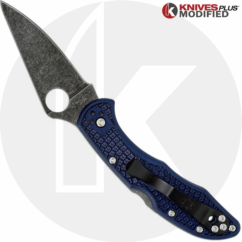 Spyderco Knives MODIFIED Spyderco Delica 4 - Youre My Boy Blue - Acid Wash - Rit Dyed 4 Spyderco Knives MODIFIED Spyderco Delica 4 - Youre My Boy Blue - Acid Wash - Rit Dyed - Image 2