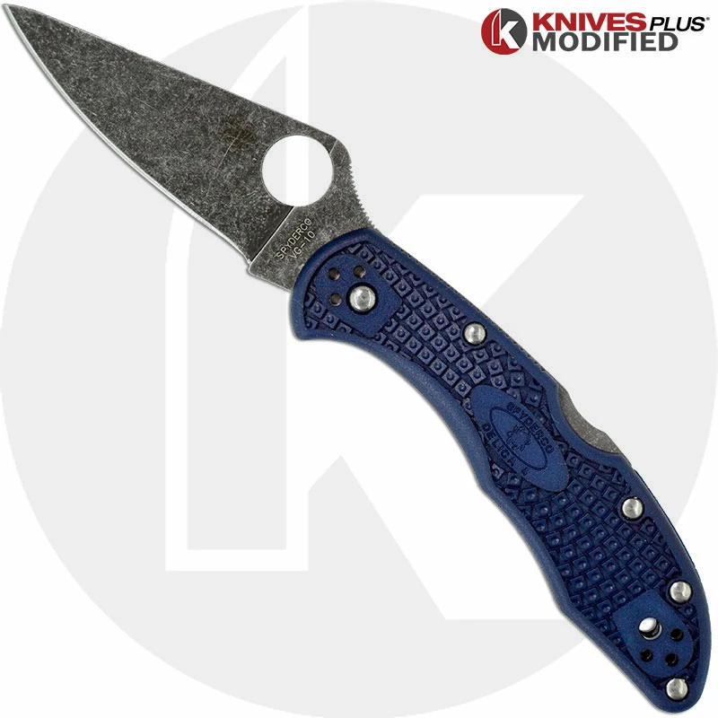 Spyderco Knives MODIFIED Spyderco Delica 4 - Youre My Boy Blue - Acid Wash - Rit Dyed 3 Spyderco Knives MODIFIED Spyderco Delica 4 - Youre My Boy Blue - Acid Wash - Rit Dyed