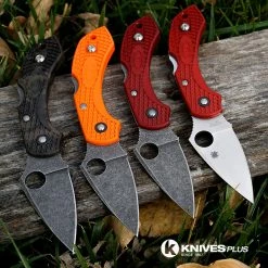 Spyderco Knives MODIFIED Spyderco Dragonfly 2 - ACID WASH - Orange Handle -Cheap Case Knives Store KP DRAGONFLY 2