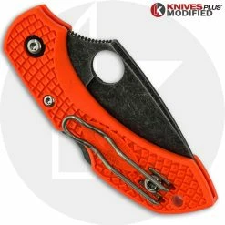 Spyderco Knives MODIFIED Spyderco Dragonfly 2 - ACID WASH - Orange Handle -Cheap Case Knives Store KP DRAGONFLY1 2 NEW BACK CLOSED LOGO