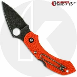 Spyderco Knives MODIFIED Spyderco Dragonfly 2 - ACID WASH - Orange Handle -Cheap Case Knives Store KP DRAGONFLY1 2 NEW FRONT BACK LOGO