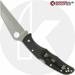 Spyderco Knives MODIFIED Spyderco Endura 4 Wharncliffe - Regrind - Satin Blade -Cheap Case Knives Store KP ENDURA 11 OPEN BACK LOGO