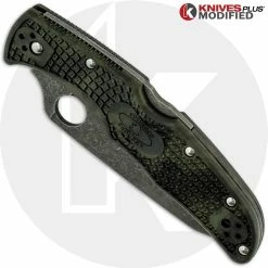 Spyderco Knives MODIFIED Spyderco Endura 4 - ACID WASH - REGRIND - Zome Handle -Cheap Case Knives Store KP ENDURA6 NEW NEW CLOSED FRONT LOGO