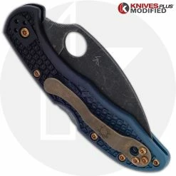 Spyderco Knives MODIFIED Spyderco K390 Wharncliffe Delica Knife - Acid Stonewash - Heat Color Hardware - Rit Dye Fade 7 Spyderco Knives MODIFIED Spyderco K390 Wharncliffe Delica Knife - Acid Stonewash - Heat Color Hardware - Rit Dye Fade -Cheap Case Knives Store KP K390 DELICA CLOSED BACK