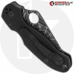 Spyderco Knives MODIFIED Spyderco Para 3 Knife - Black CPM S45VN Blade - Web Blade Engraving -Cheap Case Knives Store KP PARA3 21 CLOSED BACK