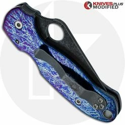 Spyderco Knives MODIFIED Spyderco Para 3 Knife With Acid Stonewash + KP Titanium Scales MAYHEM FINISH -Cheap Case Knives Store KP PARA3 4 NEW CLOSED BACK2