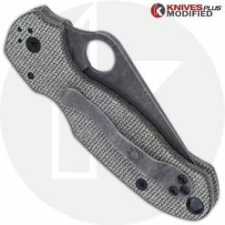 Spyderco Knives MODIFIED Spyderco Para 3 Knife With Acid Stonewash Blade + KP Dark Brown Micarta Scales + All Black Hardware 13 Spyderco Knives MODIFIED Spyderco Para 3 Knife With Acid Stonewash Blade + KP Dark Brown Micarta Scales + All Black Hardware -Cheap Case Knives Store KP PARA3 5 CLOSED BACK DRY