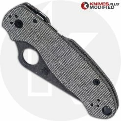 Spyderco Knives MODIFIED Spyderco Para 3 Knife With Acid Stonewash Blade + KP Dark Brown Micarta Scales + All Black Hardware 12 Spyderco Knives MODIFIED Spyderco Para 3 Knife With Acid Stonewash Blade + KP Dark Brown Micarta Scales + All Black Hardware -Cheap Case Knives Store KP PARA3 5 CLOSED FRONT DRY