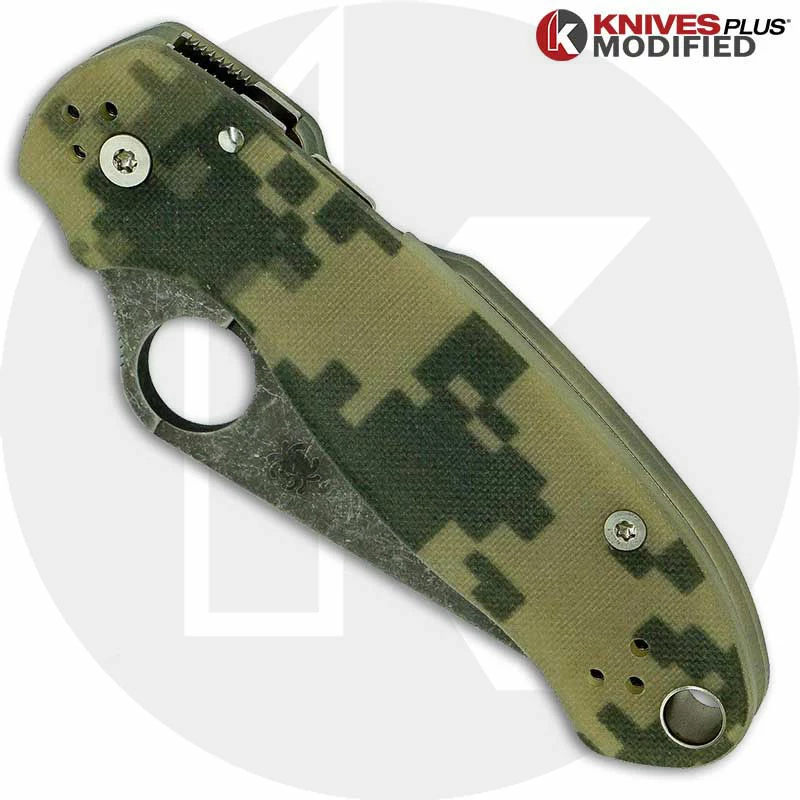 Spyderco Knives MODIFIED Spyderco Para 3 Knife ACID WASH Blade Camo G10 5 Spyderco Knives MODIFIED Spyderco Para 3 Knife ACID WASH Blade Camo G10 - Image 3