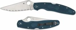 Spyderco Knives Spyderco Police 4 Lightweight K390 - C07FS4K390 - Serrated K390 Drop Point - Blue FRN - Lock Back