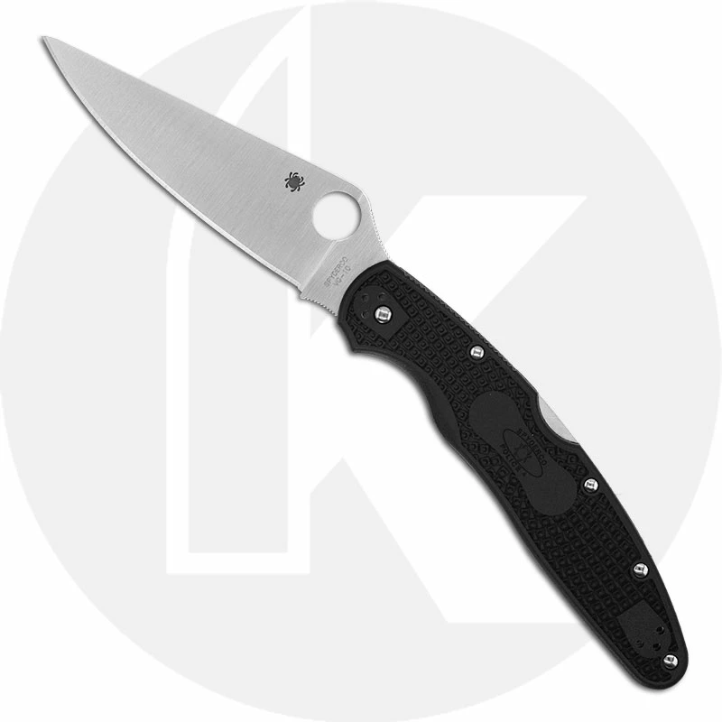 Spyderco Knives Spyderco C07PBK4 Police 4 Lightweight Knife - 4.39 Inch Drop Point - Black FRN Handle 3 Spyderco Knives Spyderco C07PBK4 Police 4 Lightweight Knife - 4.39 Inch Drop Point - Black FRN Handle