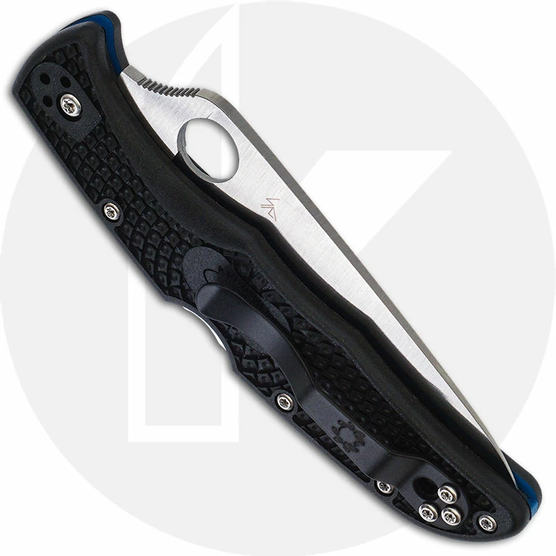 Spyderco Knives Spyderco Endura 4 Lightweight - C10FPSBKBL - Thin Blue Line - Part Serrated - Black / Blue FRN 5 Spyderco Knives Spyderco Endura 4 Lightweight - C10FPSBKBL - Thin Blue Line - Part Serrated - Black / Blue FRN - Image 3