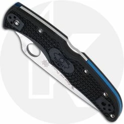 Spyderco Knives Spyderco Endura 4 Lightweight - C10FPSBKBL - Thin Blue Line - Part Serrated - Black / Blue FRN 6 Spyderco Knives Spyderco Endura 4 Lightweight - C10FPSBKBL - Thin Blue Line - Part Serrated - Black / Blue FRN -Cheap Case Knives Store SP C10FPSBKBL CLOSED FRONT