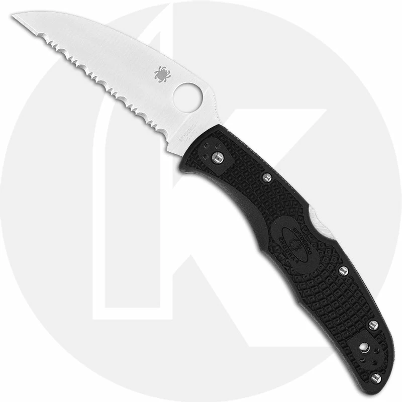 Spyderco Knives Spyderco C10FSWCBK Endura 4 Wharncliffe Knife, 3.78 Inch Serrated Wharncliffe Blade, Black FRN Handle 3 Spyderco Knives Spyderco C10FSWCBK Endura 4 Wharncliffe Knife, 3.78 Inch Serrated Wharncliffe Blade, Black FRN Handle