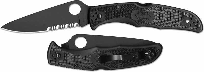 Spyderco Knives: Spyderco Endura 4 Lightweight, Black Part Serrated, SP-C10PSBBK 6 Spyderco Knives: Spyderco Endura 4 Lightweight, Black Part Serrated, SP-C10PSBBK - Image 4