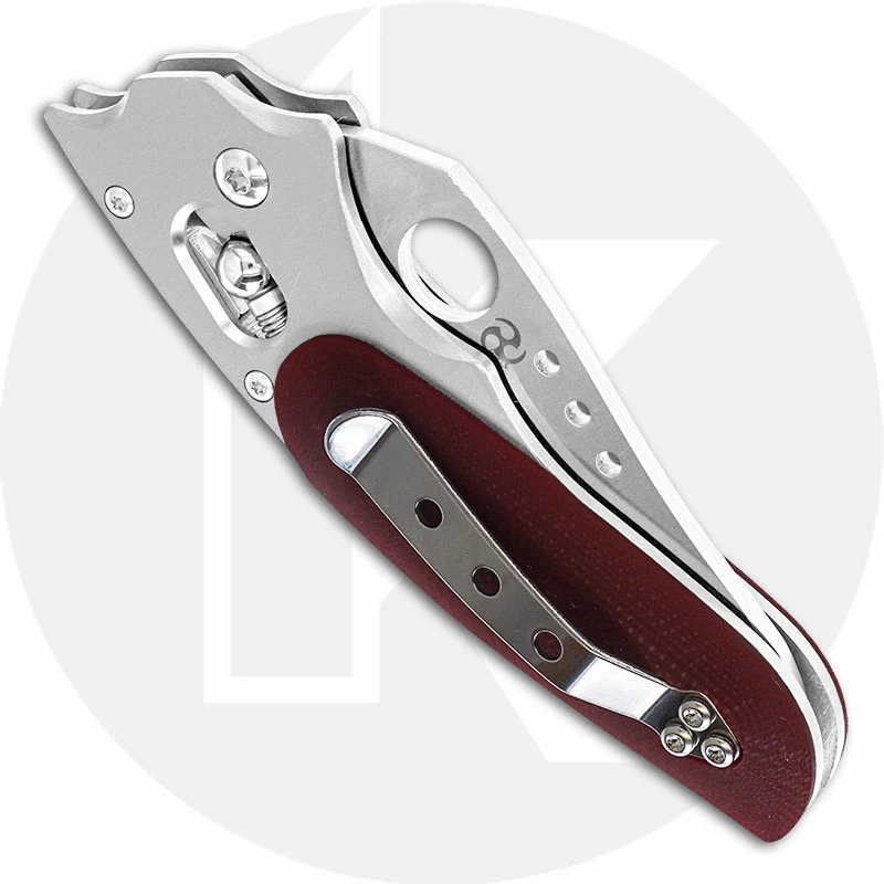 Spyderco Knives Spyderco Viele Phoenix Knife - C114GPRD - Sprint Run - VG-10 Drop Point - Titanium And Red G10 - Made In Japan 5 Spyderco Knives Spyderco Viele Phoenix Knife - C114GPRD - Sprint Run - VG-10 Drop Point - Titanium And Red G10 - Made In Japan - Image 3