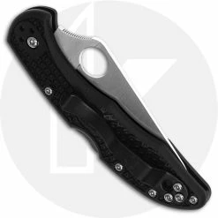 Spyderco Knives Spyderco Delica 4 Lightweight, Flat Ground, SP-C11FPBK -Cheap Case Knives Store SP C11FPBK CLOSED BACK
