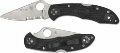 Spyderco Knives Spyderco Delica 4 Lightweight - C11FPSBKRD - Thin Red Line - Part Serrated - Black / Red FRN 9 Spyderco Knives Spyderco Delica 4 Lightweight - C11FPSBKRD - Thin Red Line - Part Serrated - Black / Red FRN -Cheap Case Knives Store SP C11FPSBKRD