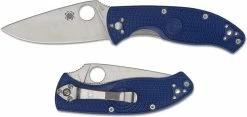 Spyderco Knives Spyderco Tenacious Lightweight Knife - C122PBL - Satin S35VN Drop Point - Blue FRN - Liner Lock