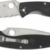 Spyderco Knives Spyderco Resilience Lightweight - C142PSBK - Value Folder - Part Serrated - Black FRN - Liner Lock Folding Knife -Cheap Case Knives Store SP C142PSBK