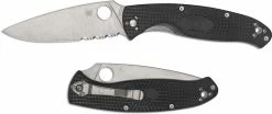 Spyderco Knives Spyderco Resilience Lightweight - C142PSBK - Value Folder - Part Serrated - Black FRN - Liner Lock Folding Knife