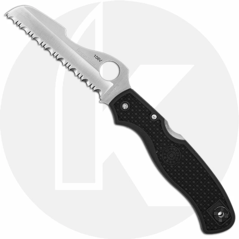 Spyderco Knives Spyderco Rescue C14SBK - Serrated - Black FRN - Discontinued Item - Serial Number - BNIB - 2002 3 Spyderco Knives Spyderco Rescue C14SBK - Serrated - Black FRN - Discontinued Item - Serial Number - BNIB - 2002