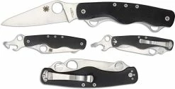 Spyderco Knives Spyderco ClipiTool Standard C208GP Compact Multi Function Folder Locking Blade G10 Handle