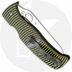 Spyderco Knives Spyderco C217GSSF Caribbean Rust Proof Serrated Sheepfoot Blade Yellow And Black G10 Compression Lock Folder 8 Spyderco Knives Spyderco C217GSSF Caribbean Rust Proof Serrated Sheepfoot Blade Yellow And Black G10 Compression Lock Folder -Cheap Case Knives Store SP C217GSSF OPEN BACK