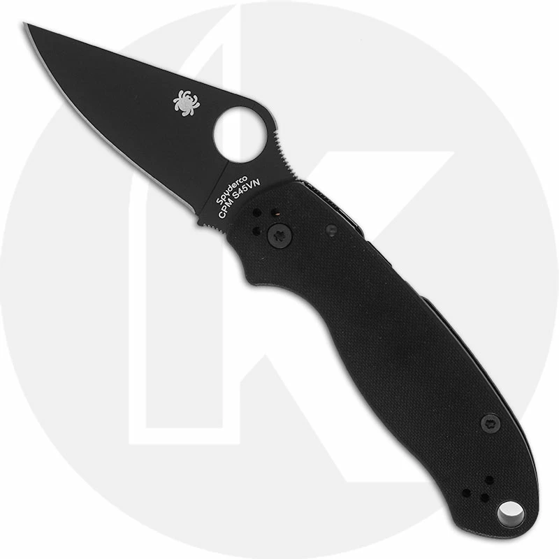 Spyderco Knives Spyderco C223GPBK Para 3 - Black CPM S45VN - Black G10 - Compression Lock - USA Made 3 Spyderco Knives Spyderco C223GPBK Para 3 - Black CPM S45VN - Black G10 - Compression Lock - USA Made