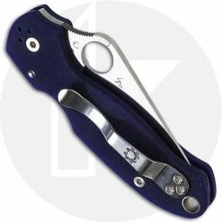 Spyderco Knives Spyderco C223GPDBL Para 3 S110V Compression Lock Satin Blade Blue G10 Folder USA Made -Cheap Case Knives Store SP C223GPDBL CLOSED BACK