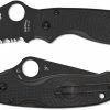 Spyderco Knives Spyderco Para 3 Lightweight Knife C223SBBK - Serrated Black Blade - Black FRN Handle - Compression Lock - USA Made -Cheap Case Knives Store SP C223SBBK