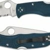 Spyderco Knives Spyderco Endela Lightweight K390 - C243FSK390 - Serrated K390 Clip Point - Blue FRN - Lock Back