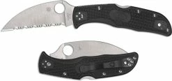 Spyderco Knives Spyderco C243FSWCBK Endela Wharncliffe - Serrated VG10 Wharncliffe - Black FRN - Lock Back