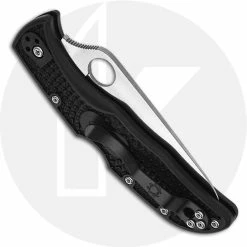 Spyderco Knives Spyderco C243SBK Endela Lightweight Knife - 3.41 Inch Serrated Drop Point, Black FRN Handle -Cheap Case Knives Store SP C243SBK CLOSED BACK