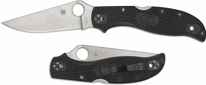 Spyderco Knives Spyderco Stretch 2 XL Lightweight C258PBK - Plain Edge VG-10 - Black FRN - Back Lock Folder 3 Spyderco Knives Spyderco Stretch 2 XL Lightweight C258PBK - Plain Edge VG-10 - Black FRN - Back Lock Folder