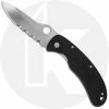 Spyderco Knives Spyderco Tim Wegner C48GPS - Part Serrated ATS-34 Drop Point - Black G10 - Discontinued Item - Serial Numbered - BNIB - 1997 -Cheap Case Knives Store SP C48GFS OPEN FRONT